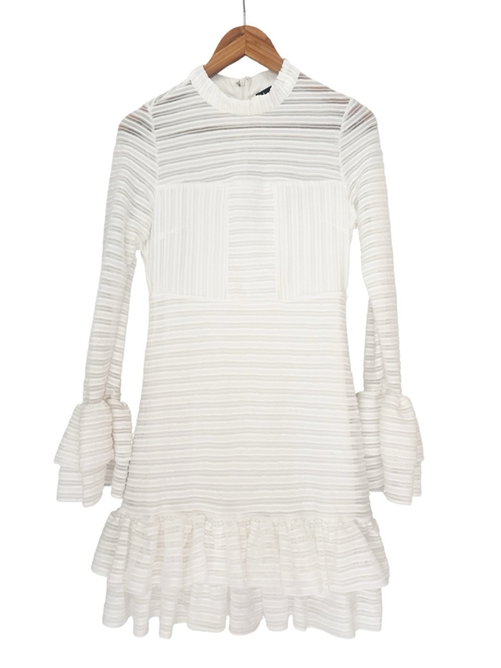 Lulus For Always White Ruffled Long Sleeve Dress L - Picture 5 of 12